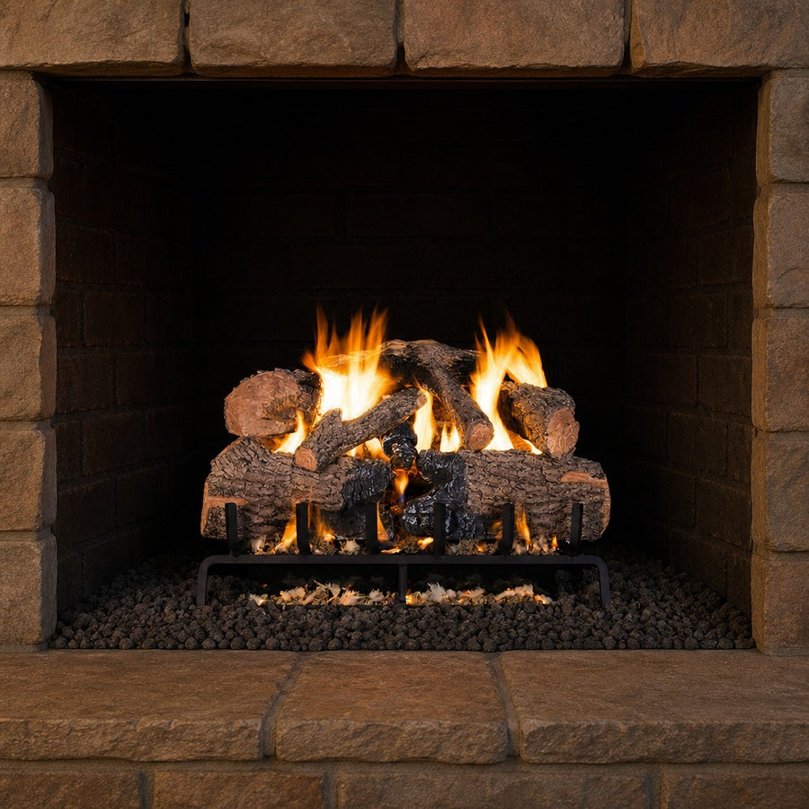 Charred Angel Oak Vented Gas Log Set
