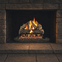 18" Charred Oak Vented Gas Log Set | Real Fyre