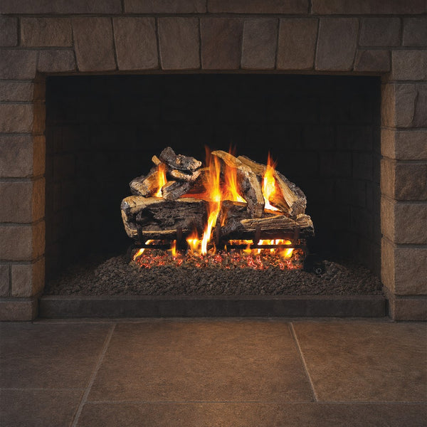 18" Charred Rugged Split Oak ANSI Vented Gas Log Set | Real Fyre