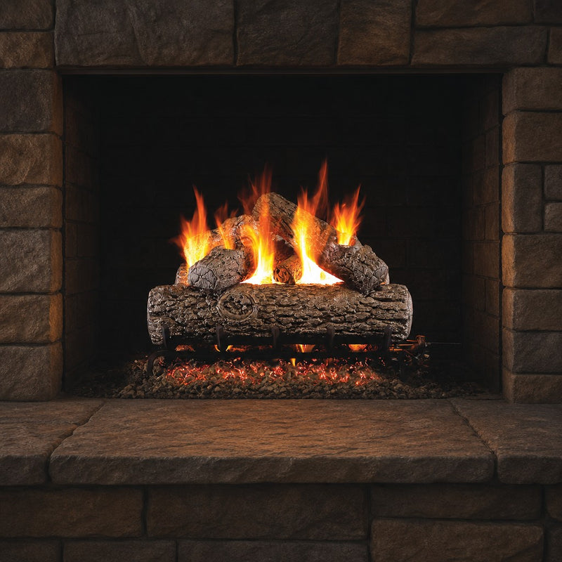 18" Golden Oak Vented Gas Log Set | Real Fyre