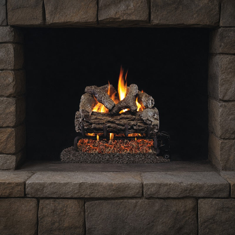 18" Golden Oak Vented Gas Log Set | Real Fyre