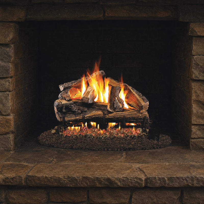 18" Rugged Split Oak Vented Gas Log Set | Real Fyre