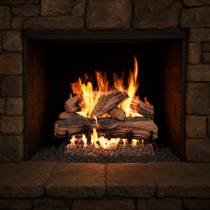 18" Split Oak Designer Plus ANSI Vented Gas Log Set | Real Fyre