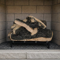 18" Western Pine Vented Gas Log Set | Hargrove — installed in masonry fireplace