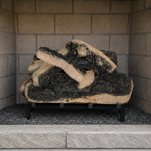 18" Western Pine Vented Gas Log Set | Hargrove — installed in masonry fireplace