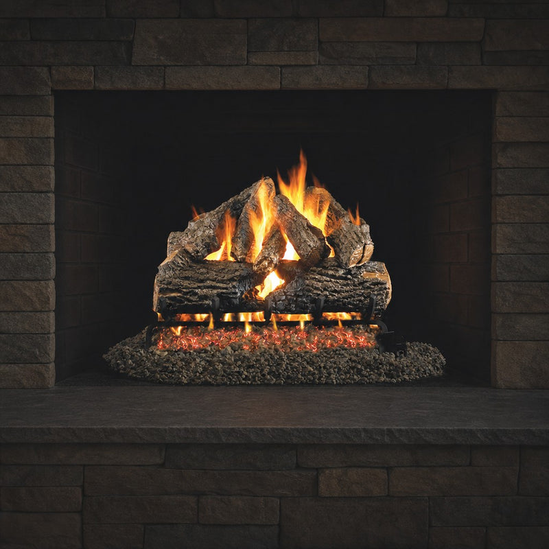 19" Charred Oak Vented Gas Log Set | Real Fyre