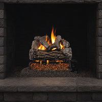 19" Golden Oak Vented Gas Log Set | Real Fyre