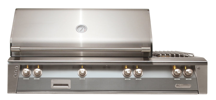 Alfresco ALXE 56-Inch Built-In Natural Gas Grill & Side Burners — Signal Gray Gloss