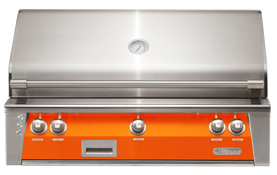 Alfresco ALXE 42-Inch Built-In Natural Gas Grill — Luminous Orange Gloss