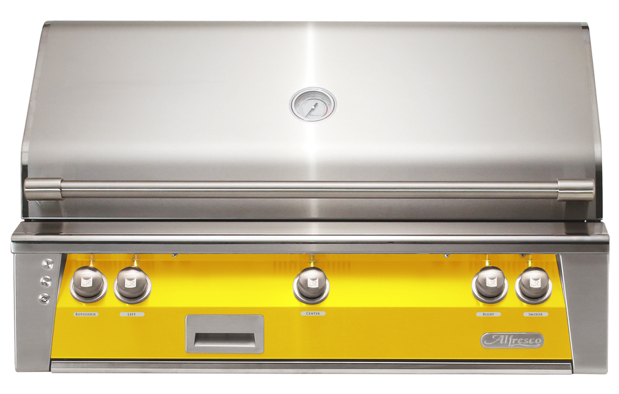 Alfresco ALXE 42-Inch Built-In Natural Gas Grill — Traffic Yellow Gloss