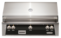 Alfresco ALXE 42-Inch Built-In Natural Gas Grill — Jet Black Gloss — manufacturer front view