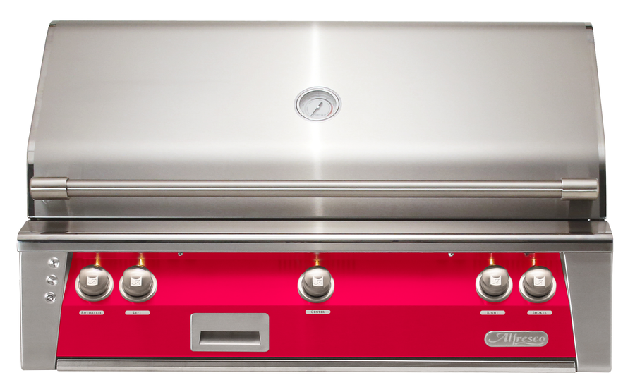 Alfresco ALXE 42-Inch Built-In Natural Gas Grill — Raspberry Red Gloss