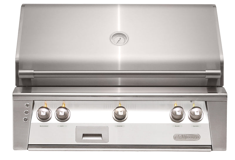 Alfresco ALXE 36-Inch Built-In Natural Gas Grill — Signal White Matte — manufacturer front view