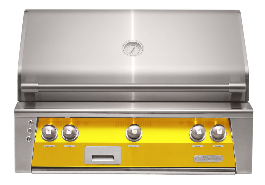 Alfresco ALXE 36-Inch Built-In Natural Gas Grill — Traffic Yellow Gloss