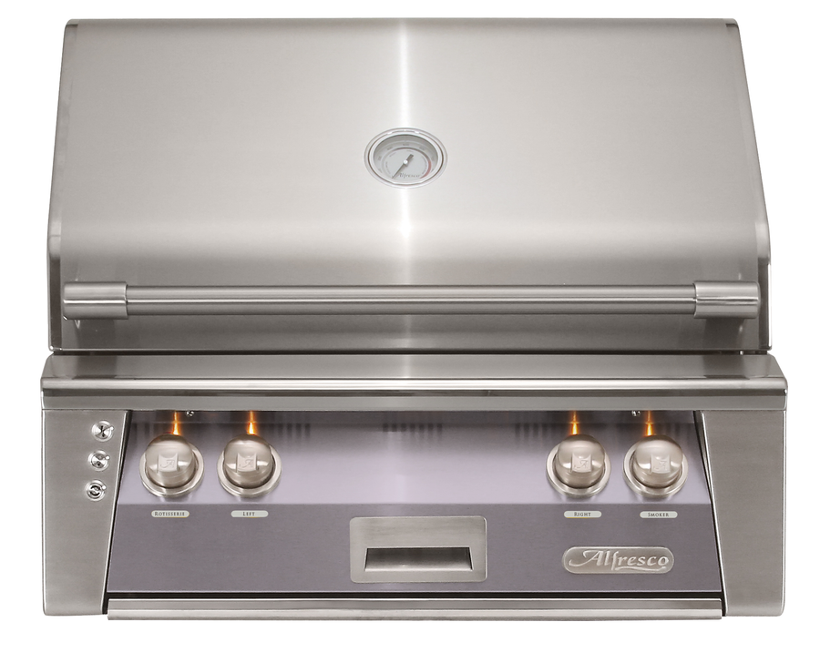 Alfresco ALXE 30-Inch Built-In Natural Gas Grill — Signal Gray Gloss