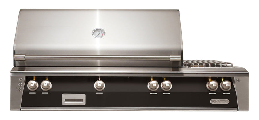 Alfresco ALXE 56-Inch Built-In Natural Gas Grill & Side Burners — Jet Black Matte