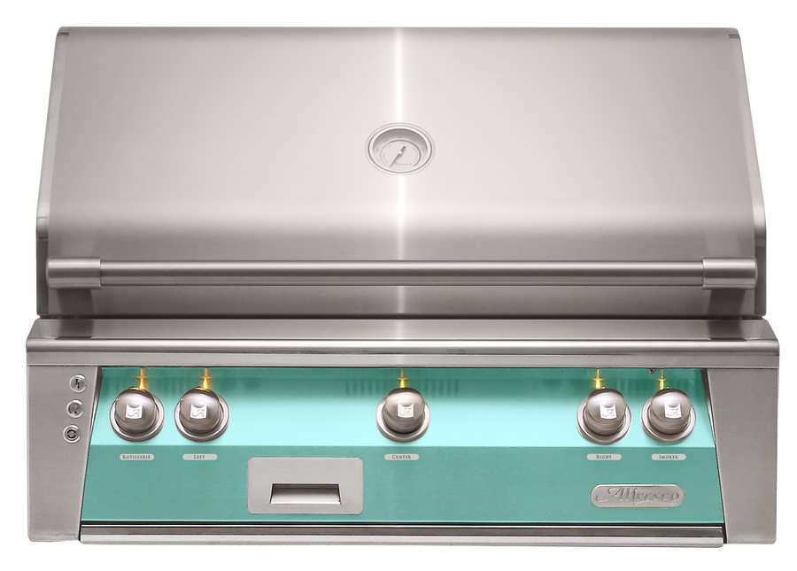 Alfresco ALXE 36-Inch Built-In Natural Gas Grill — Light Green Gloss