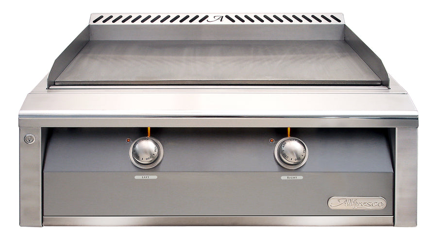 Alfresco 30-Inch Built-In Natural Gas Griddle — Signal Gray Gloss