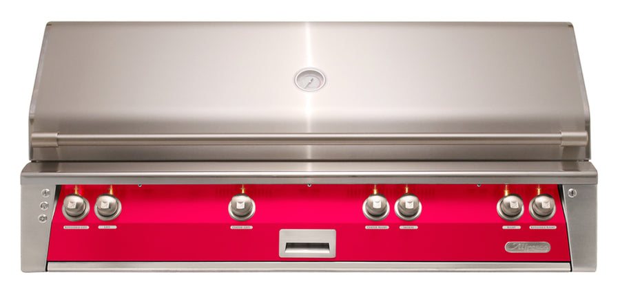 Alfresco ALXE 56-Inch Built-In Natural Gas Grill with Sear Zone — Raspberry Red Gloss