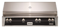 Alfresco ALXE 56-Inch Built-In Natural Gas Grill with Sear Zone — Jet Black Gloss — manufacturer front view