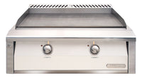 Alfresco 30-Inch Built-In Propane Griddle — Signal White Matte — manufacturer front view