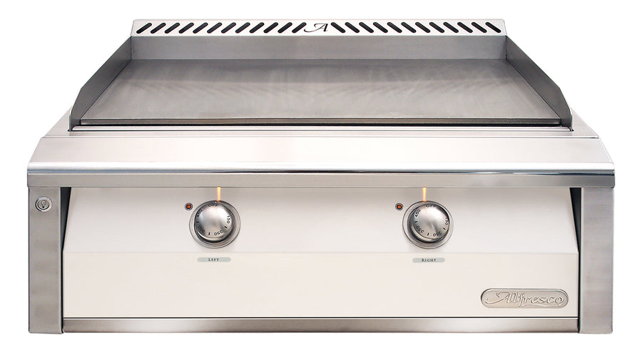 Alfresco 30-Inch Built-In Propane Griddle — Signal White Matte