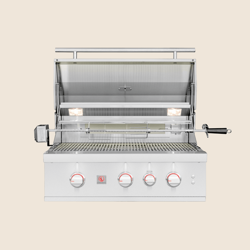 Summerset TRL Pro 32" 3-Burner Built-In Gas Grill with Infrared Rear Burner & Rotisserie Kit