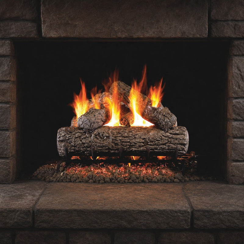 20" Golden Oak Vented Gas Log Set | Real Fyre