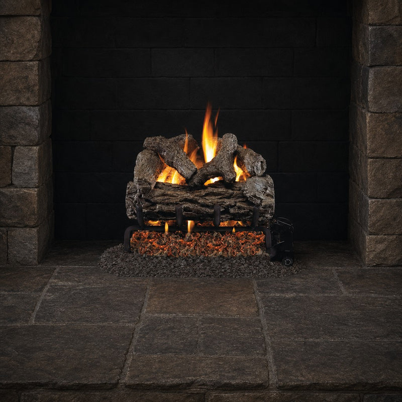 20" Golden Oak Vented Gas Log Set | Real Fyre
