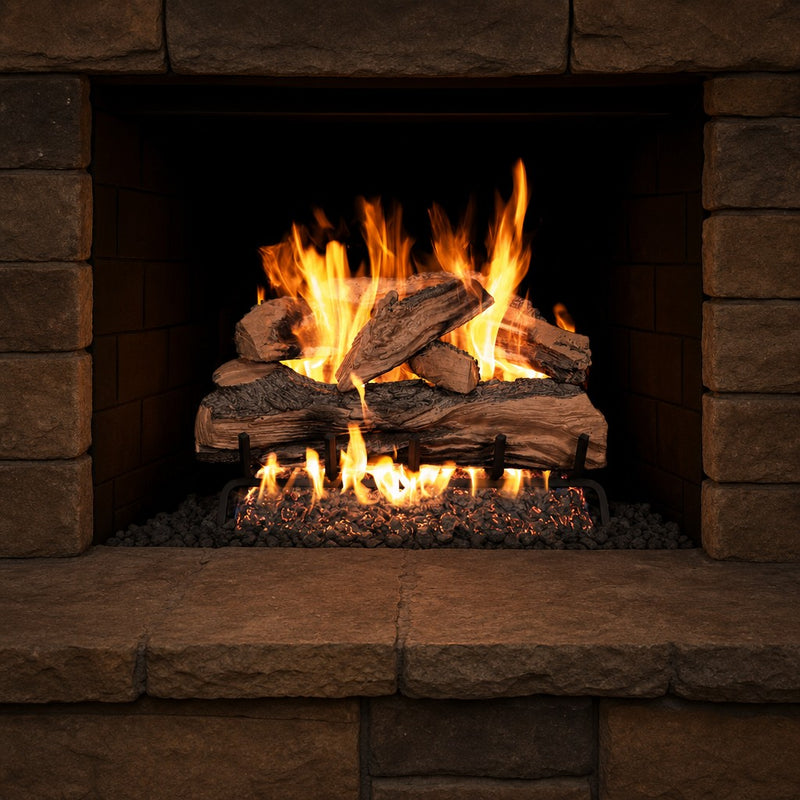 20" Split Oak Designer Plus ANSI Vented Gas Log Set | Real Fyre