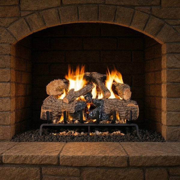 24-inch Charred Angel Oak Vented Gas Log Set by Real Fyre