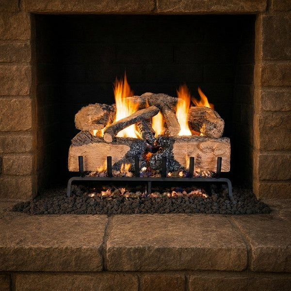 24-inch Charred Angel Split Oak Vented Gas Log Set by Real Fyre