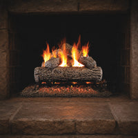 24" Golden Oak Vented Gas Log Set | Real Fyre