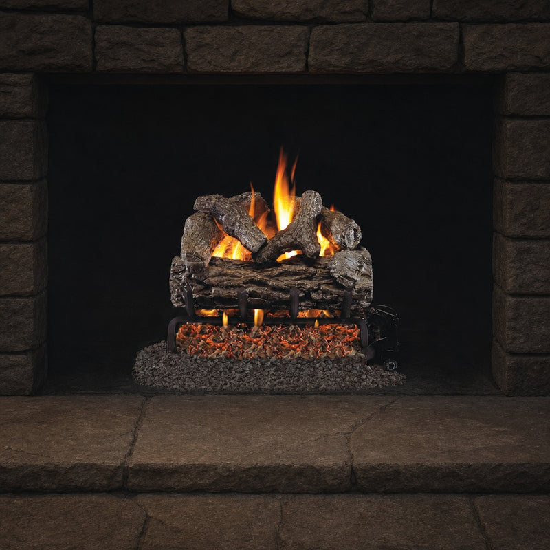 24" Golden Oak Vented Gas Log Set | Real Fyre
