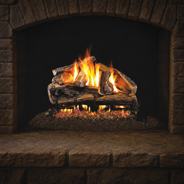 24" Rugged Split Oak ANSI Vented Gas Log Set | Real Fyre