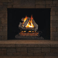 24" Rustic Oak Vented Gas Log Set | Real Fyre