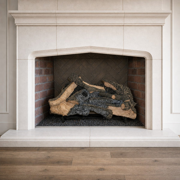 24" Rustic Timbers Vented Gas Log Set | Hargrove — installed in masonry fireplace