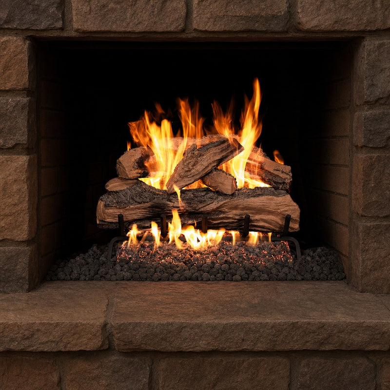 24" Split Oak Designer Plus ANSI Vented Gas Log Set | Real Fyre