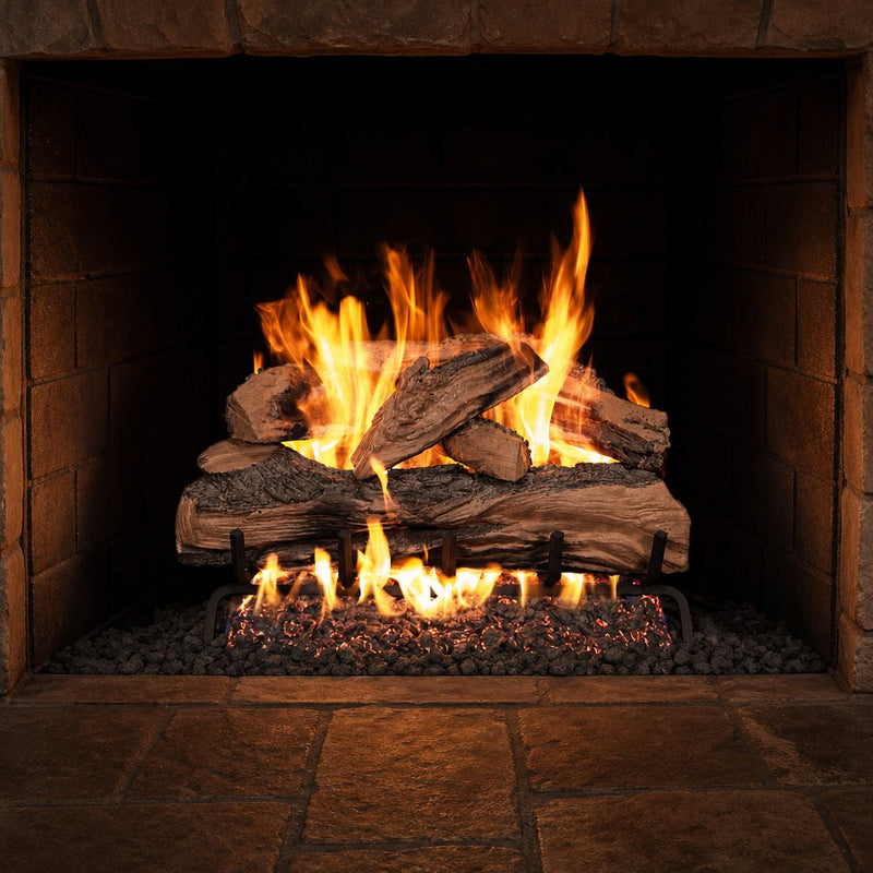24" Split Oak Designer Plus ANSI Vented Gas Log Set | Real Fyre