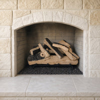 24" Western Pine Vented Gas Log Set | Hargrove — installed in masonry fireplace