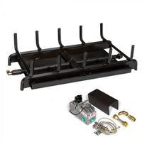 Grand Canyon 36" See-Through 2-Burner Assembled Gas Burner System - Natural Gas, Electronic Ignition with Remote & Rock Kit