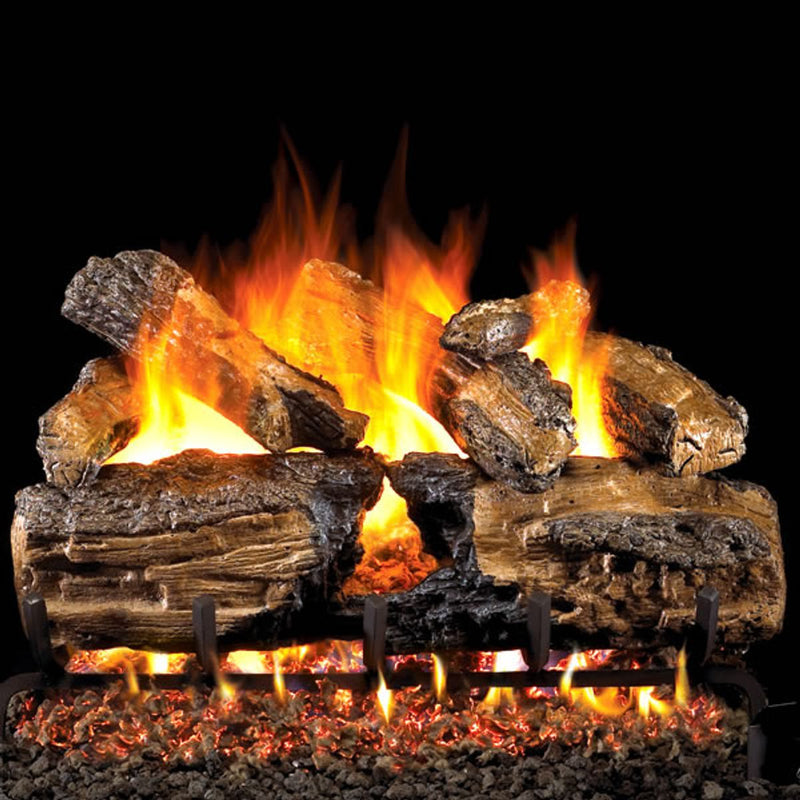 30" Burnt Split Outdoor Vented Gas Log Set | Real Fyre