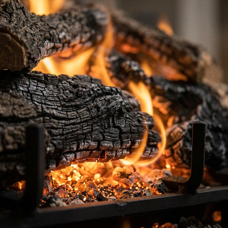 30" Charred Angel Oak Vented Gas Log Set | Real Fyre