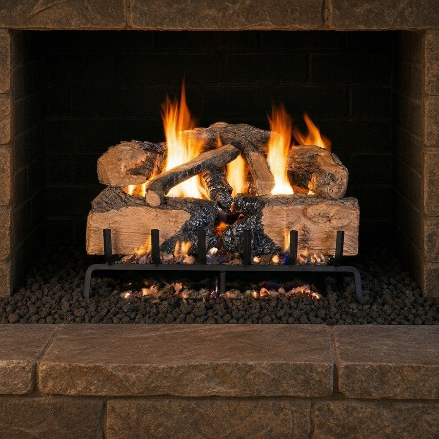 Charred Angel Split Oak Vented Gas Log Set