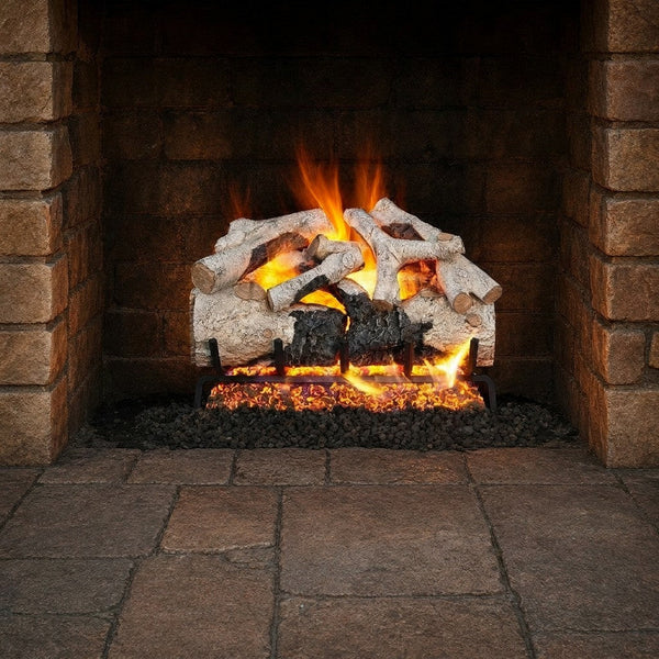 30-inch Charred Burnt Aspen Vented Gas Log Set by Real Fyre