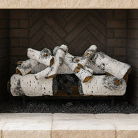 30" Aspen Timbers Vented Gas Log Set | Hargrove — installed in masonry fireplace