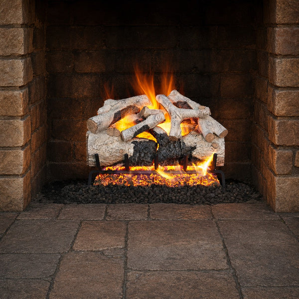 30" Charred Burnt Aspen Vented Gas Log Set | Real Fyre