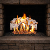 30" Charred Mountain Birch Vented Gas Log Set | Real Fyre