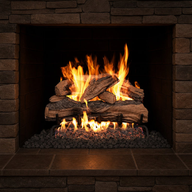 30" Split Oak Designer Plus ANSI Vented Gas Log Set | Real Fyre