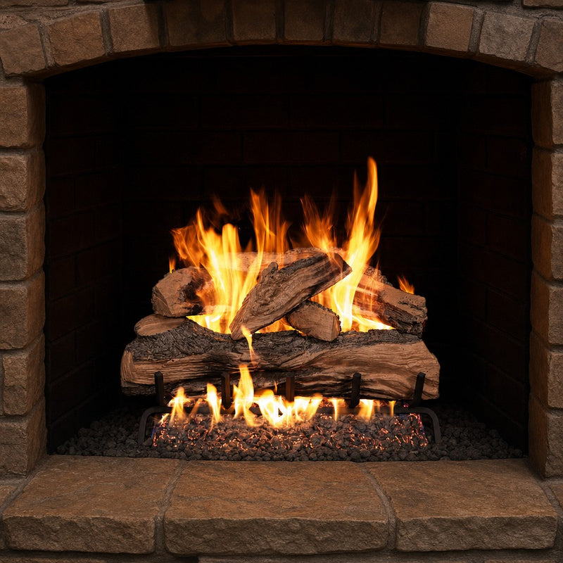 30" Split Oak Designer Plus ANSI Vented Gas Log Set | Real Fyre